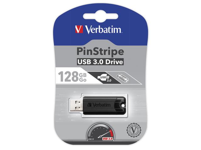 0023942493198 Pendrive Verbatim 128GB PinStripe USB 3.0  - Incom Group
