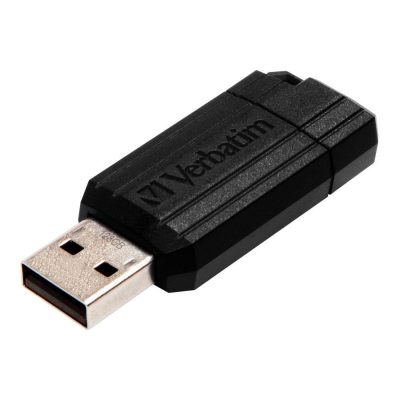 Pendrive Verbatim PinStripe 128GB USB 2.0 Black 0023942490715  - Incom Group
