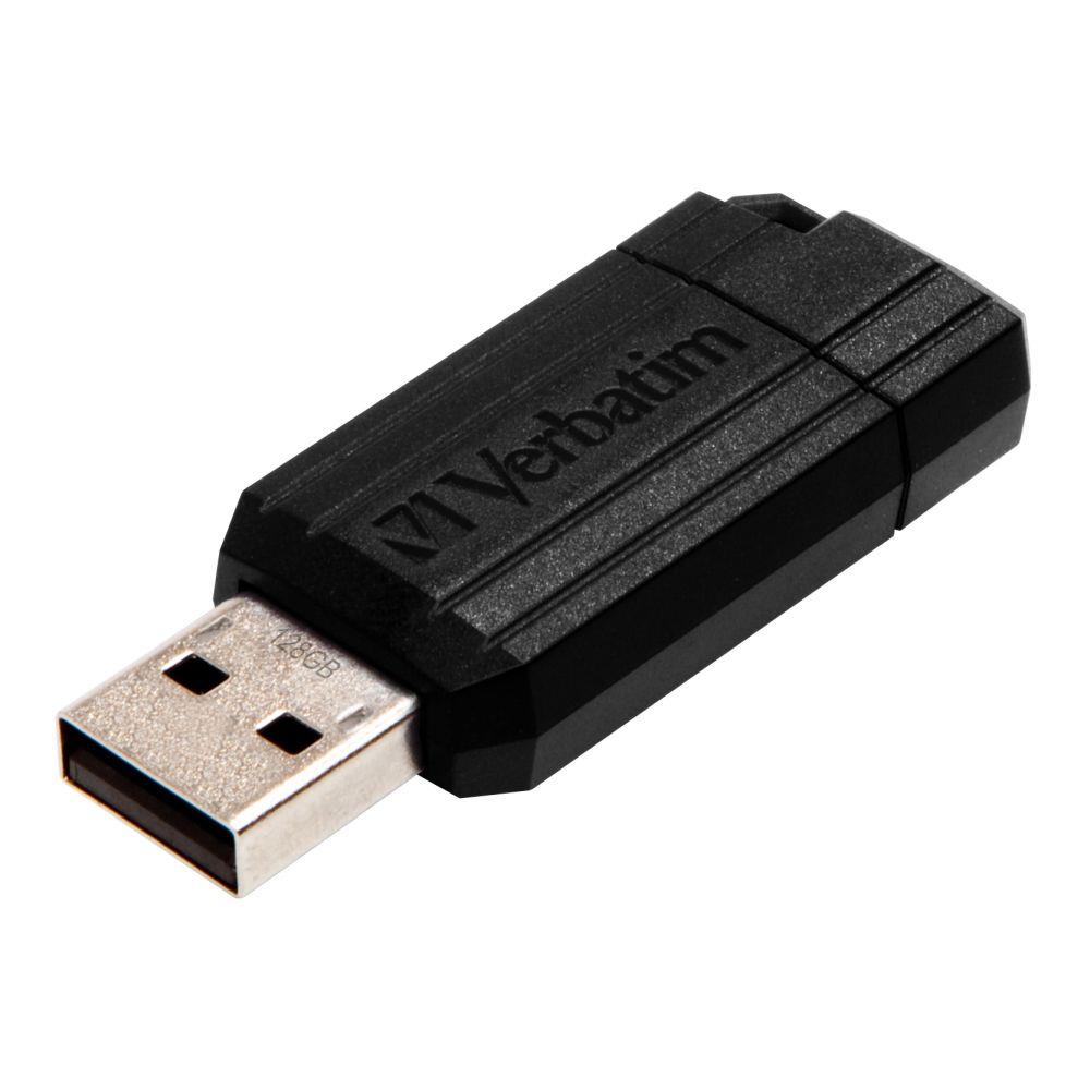 Pendrive Verbatim PinStripe 128GB USB 2.0 Black  - Incom Group
 0023942490715