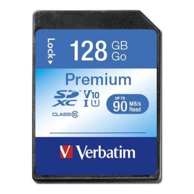 Karta pamięci SDXC Verbatim Premium U1 128GB (90 MB/s) Class 10 UHS-1 V10 0023942440253  - Incom Group
