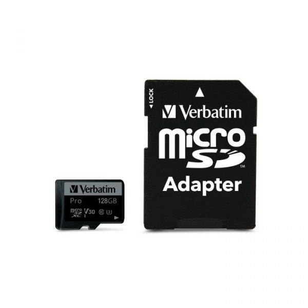 0023942470441  - Incom Group
 Karta pamięci Micro SDXC Verbatim Pro U3 128GB (90/45 MB/s) Class 10 U3 V30 + adapter