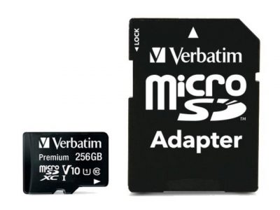 0023942440871 Karta pamięci Micro SDXC Verbatim 256GB Class 10 UHS-1 + adapter SD  - Incom Group
