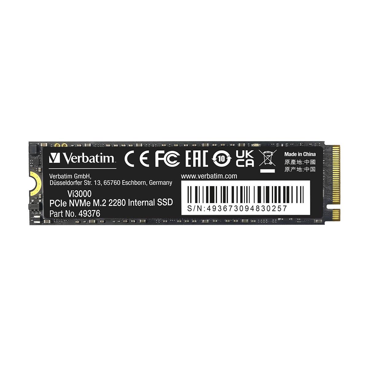 0023942493761  - Incom Group
 Dysk SSD Verbatim Vi3000 2TB M.2 PCIe Gen3 NVME 2280 (3300/3000 MB/s)