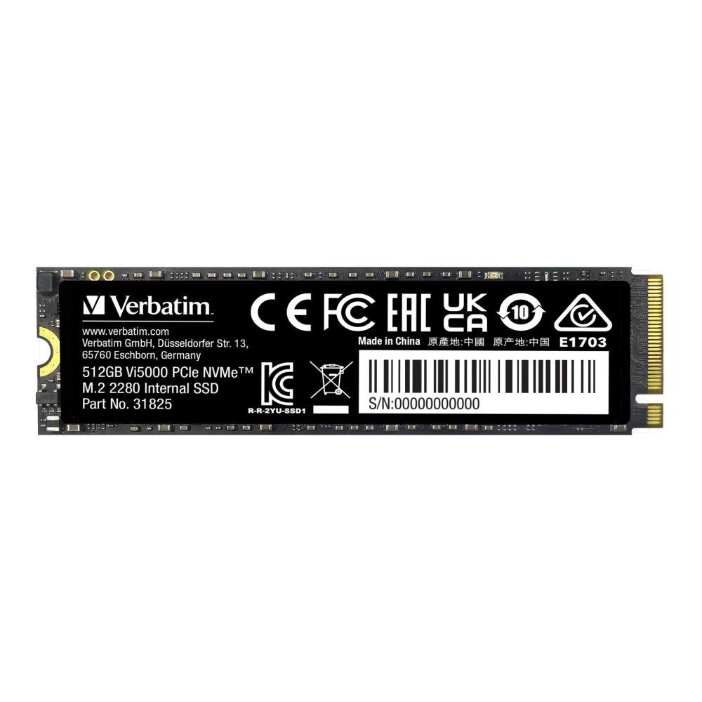 0023942318255  - Incom Group
 Dysk SSD Verbatim Vi5000 512GB M.2 PCIe Gen4 NVME 2280 (5000/2500 MB/s)