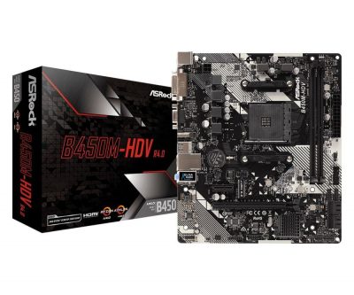 Płyta ASRock B450M-HDV R4.0 /AMD B450/DDR4/SATA3/M.2/USB3.0/PCIe3.0/AM4/mATX  - Incom Group
 4717677337617