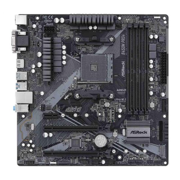 Płyta ASRock B450M Pro4 R2.0 /AMD B450/DDR4/SATA3/M.2/USB3.1/PCIe3.0/AM4/mATX 4710483932793  - Incom Group
