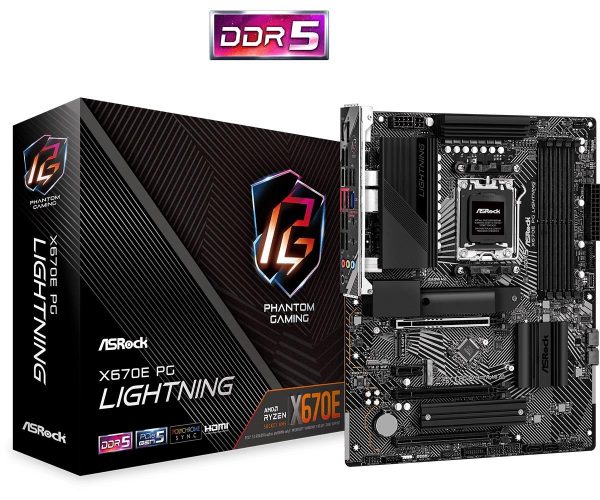  - Incom Group
 Płyta ASrock X670E PG Lightning /AMD X670/DDR5/SATA3/M.2/PCIe5.0/AM5/ATX 4710483940347