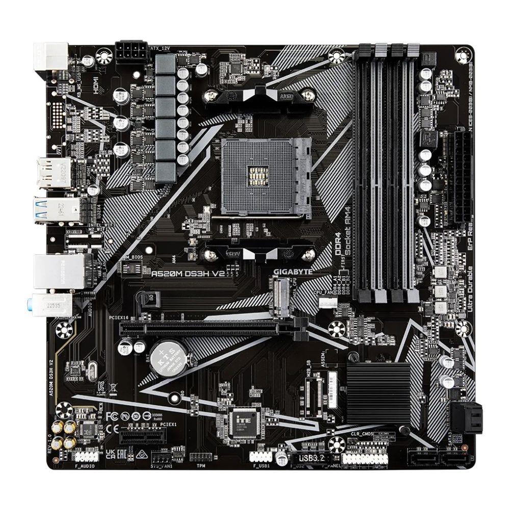 Płyta Gigabyte A520M DS3H V2 (rev. 1.0) /AMD A520/DDR4/SATA3/M.2/USB3.0/PCIe3.0/AM4/mATX 4719331854690  - Incom Group
