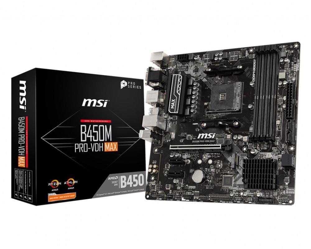 Płyta MSI B450M PRO-VDH MAX/AMD B450M/DDR4/SATA3/M.2/USB3.1/PCIe3.0/AM4/mATX  - Incom Group
 4719072665968