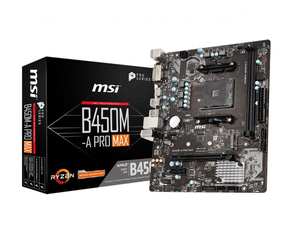 Płyta MSI B450M-A PRO MAX /AMD B450/DDR4/SATA3/M.2/USB3.1/PCIe3.0/AM4/mATX  - Incom Group
 4719072667696