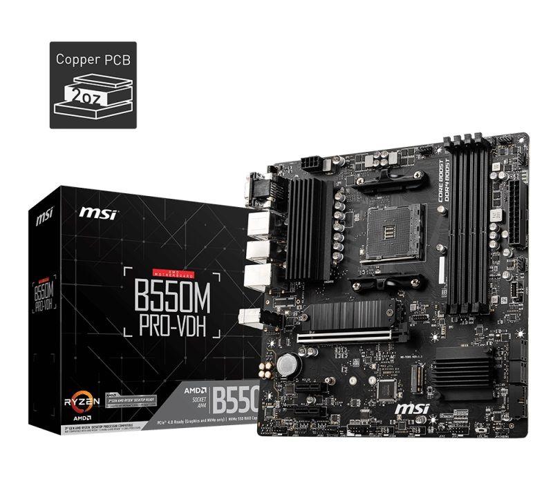 Płyta MSI B550M PRO-VDH /AMD B550/DDR4/SATA3/M.2/USB3.1/PCIe4.0/AM4/mATX  - Incom Group
 4719072758417