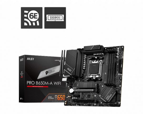 4711377010160 Płyta MSI PRO B650M-A WIFI /AMD B650/SATA 3/M.2/USB3.2/WiFi/BT/PCIe4.0/AM5/mATX  - Incom Group
