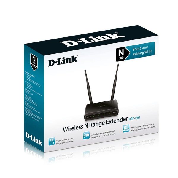 0790069323058 Access Point D-Link DAP-1360 WiFi N300 1xLAN 2xRP-SMA (odkręcane) MIMO WDS  - Incom Group
