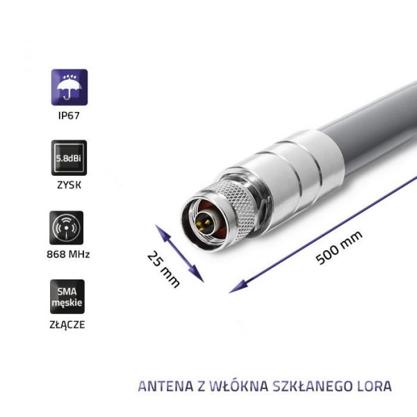 5901878570242 Antena LoRa Qoltec 5.8 dBi | Zewnętrzna  - Incom Group
