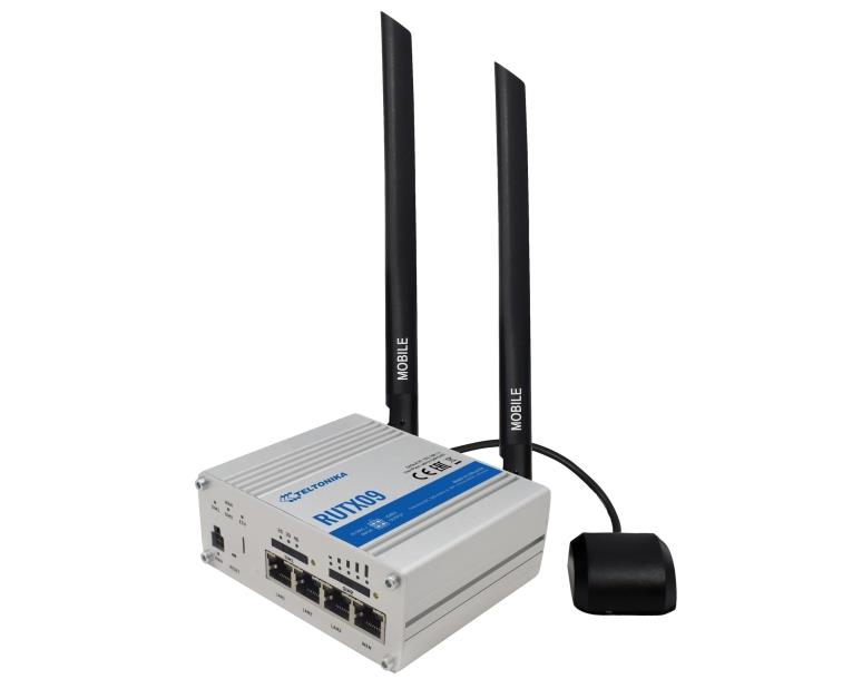 Router 4G LTE Teltonika RUTX09, 2x SIM, 4x LAN/WAN Gigabit, GPS, USB 4779027312460  - Incom Group
