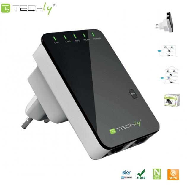 Wzmacniacz sygnału Wi-Fi Techly I-WL-REPEATER2 N300 Wall-Plug 8057685301078  - Incom Group
