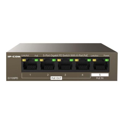 Switch niezarządzalny IP-COM By Tenda G1105PD 5x 1GbE PoE+ 6932392828440  - Incom Group
