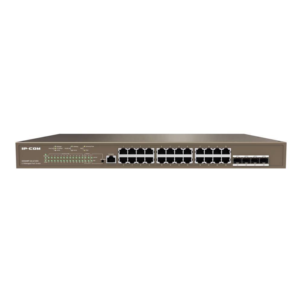 Switch zarządzalny IP-COM By Tenda G5328P-24-410W 24x 1GbE 4x SFP PoE 410 W  - Incom Group
 6932392831808