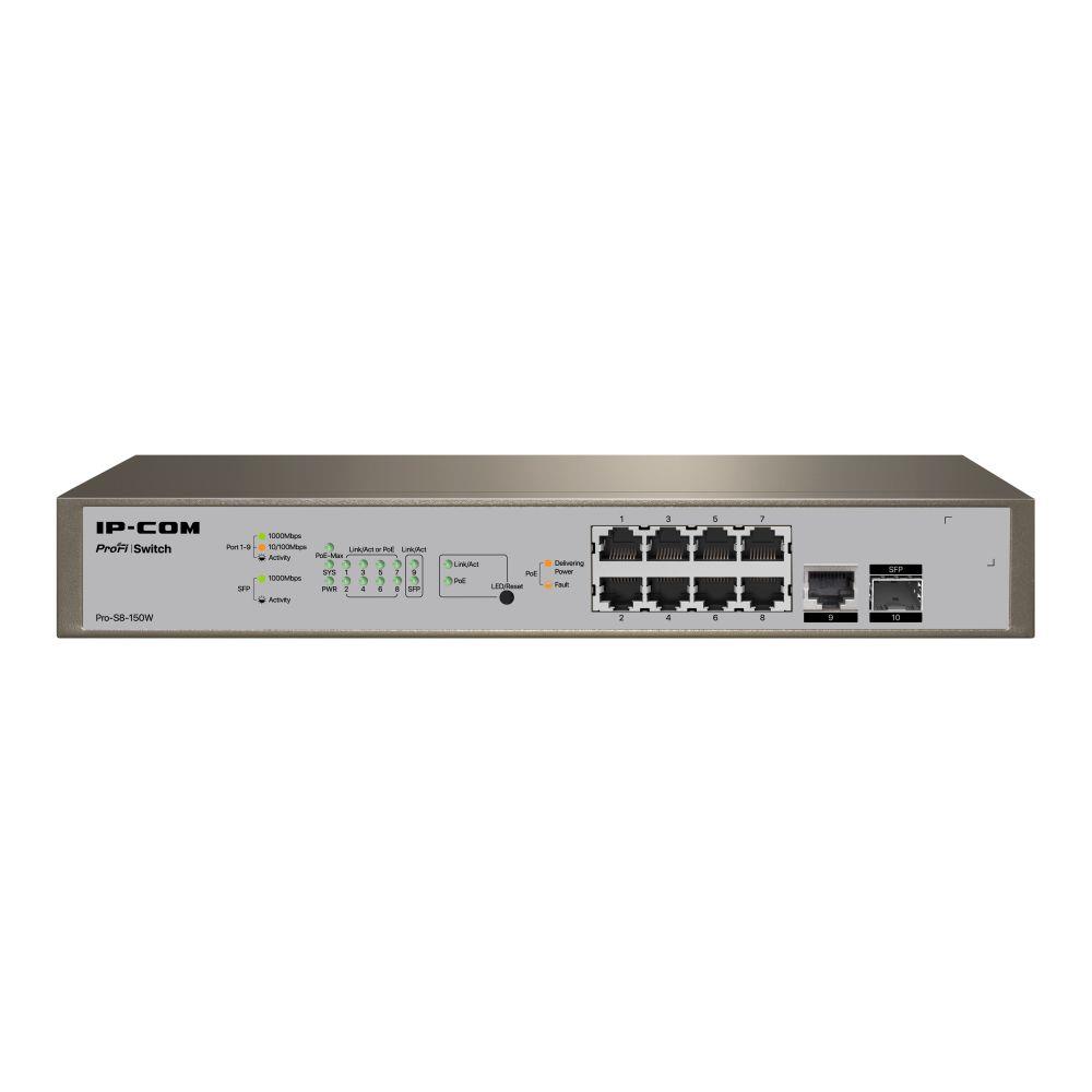 6932392835127 Switch zarządzalny IP-COM By Tenda Pro-S8-150W 8x 1GbE 1x SFP PoE 150 W  - Incom Group
