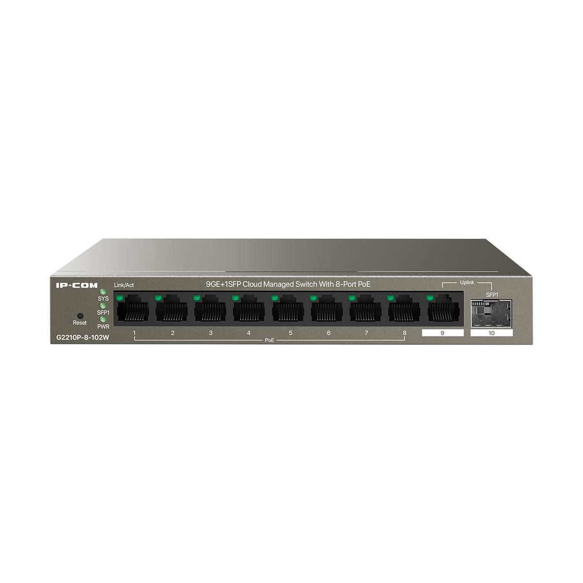  - Incom Group
 Switch zarządzalny IP-COM By Tenda G2210P-8-102W 9x1GbE 1xSFP PoE 102W 6932392835295