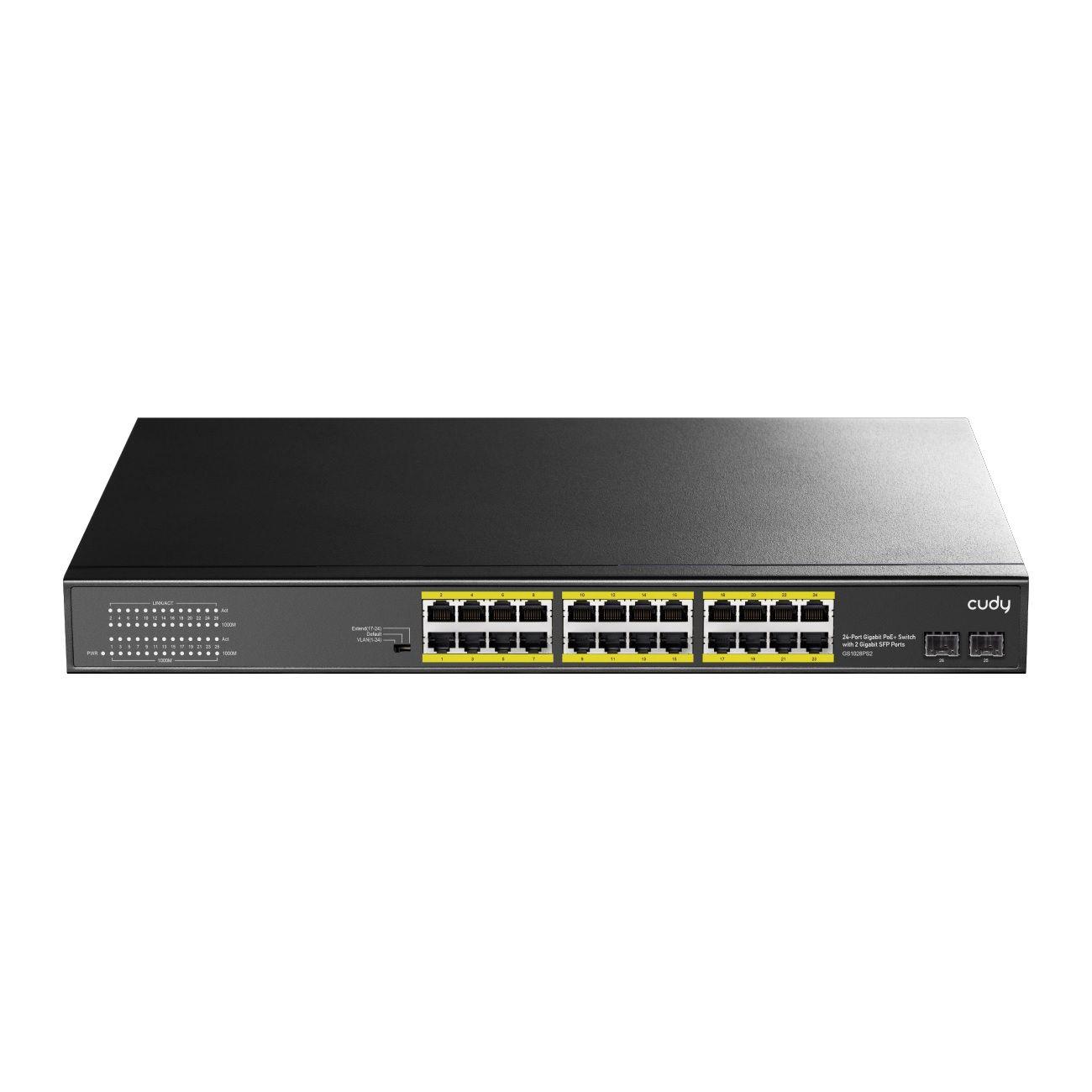  - Incom Group
 Switch niezarządzalny Cudy GS1028PS2 24x10/100/1000Mbps PoE+ 300W, 2xSFP 