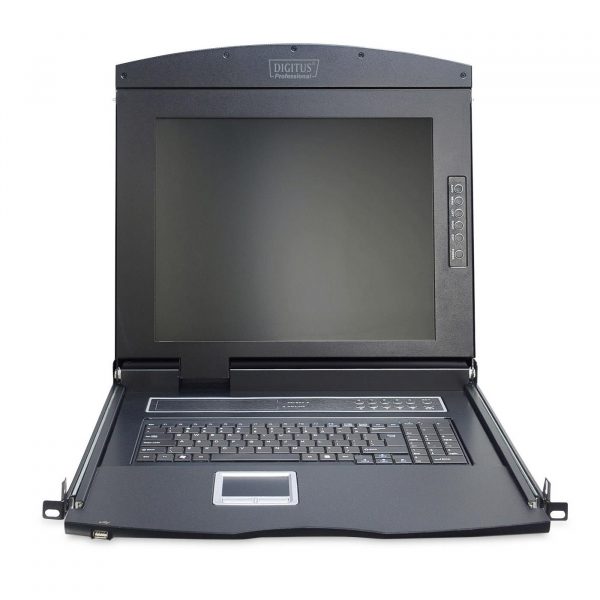  - Incom Group
 4016032449539 Konsola modułowa 17" LCD DIGITUS z touchpad KVM 16 portów 1U komplet kabli (16xDS-19231) klawiatura US