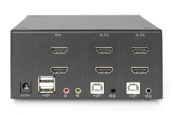 Przełącznik KVM DIGITUS 2 portowy HDMI, Dual Display, 4K 30Hz  - Incom Group
 4016032467168