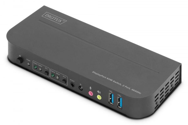 Przełącznik KVM DIGITUS 2 portowy DisplayPort do 1 port DP/HDMI 4K 60Hz 2xUSB audio  - Incom Group
 4016032466833