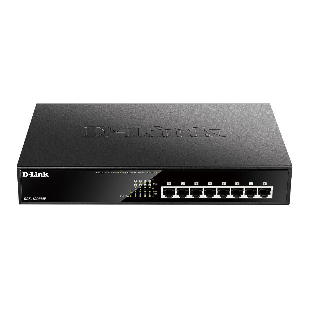 Switch niezarządzalny D-Link DGS-1008MP rev.B 8x10/100/1000 Mb/s Max PoE  - Incom Group
 0790069420337