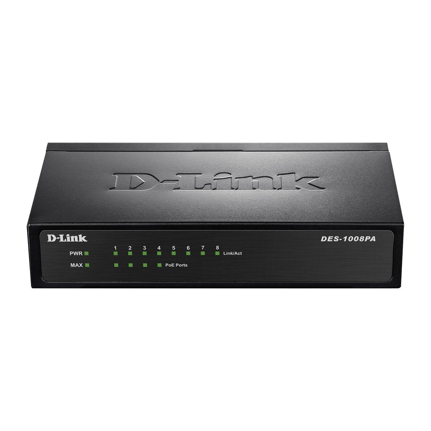 0790069396977  - Incom Group
 Switch niezarządzalny D-Link DES-1008PA 8x10/100 Mb/s 4xPoE