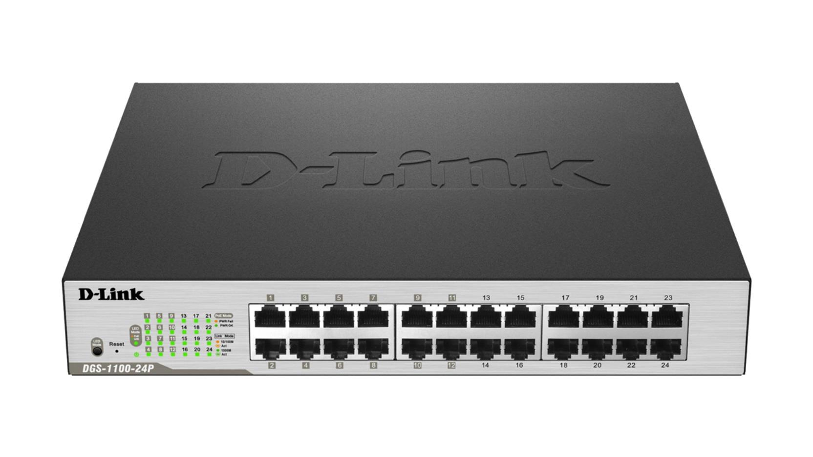 Switch zarządzalny D-Link DGS-1100-24P 24x1000 Mbps Gigabit PoE 0790069410369  - Incom Group
