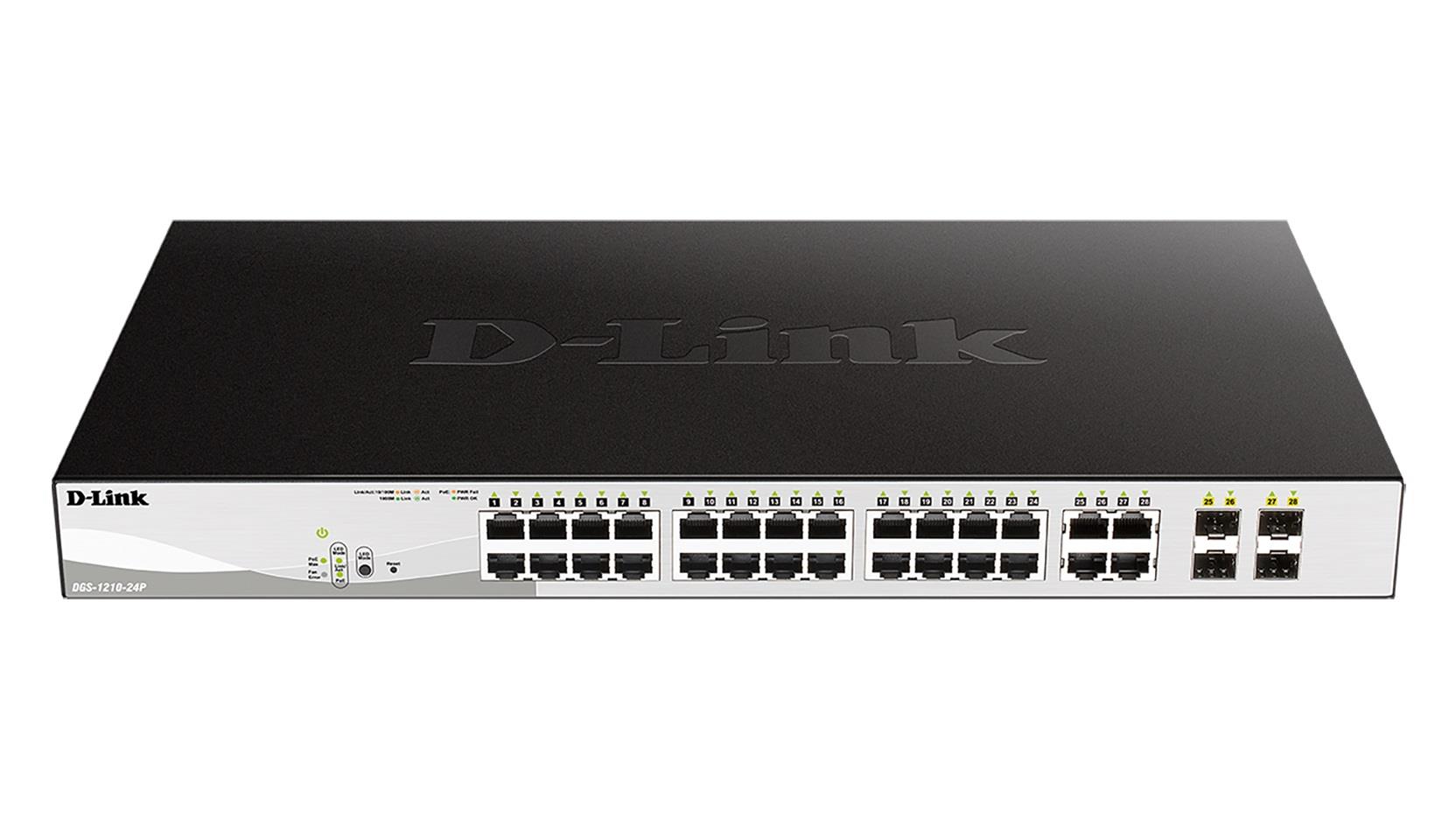 Switch zarządzalny D-Link DGS-1210-24P 24x1000 Mbps Gigabit PoE 4x SFP Combo 1G  - Incom Group
 0790069391965