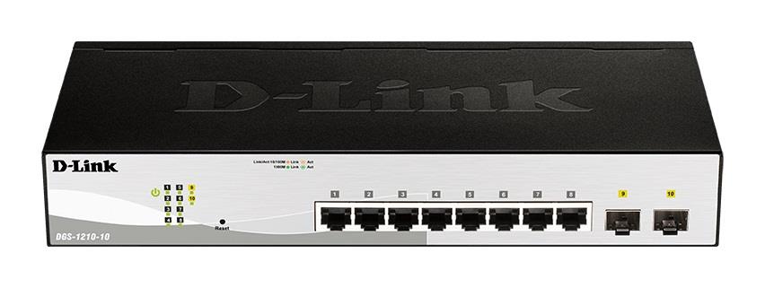 0790069467707 Switch zarządzalny D-Link DGS-1210-10 8x1000 Mbps Gigabit 2x SFP  - Incom Group
