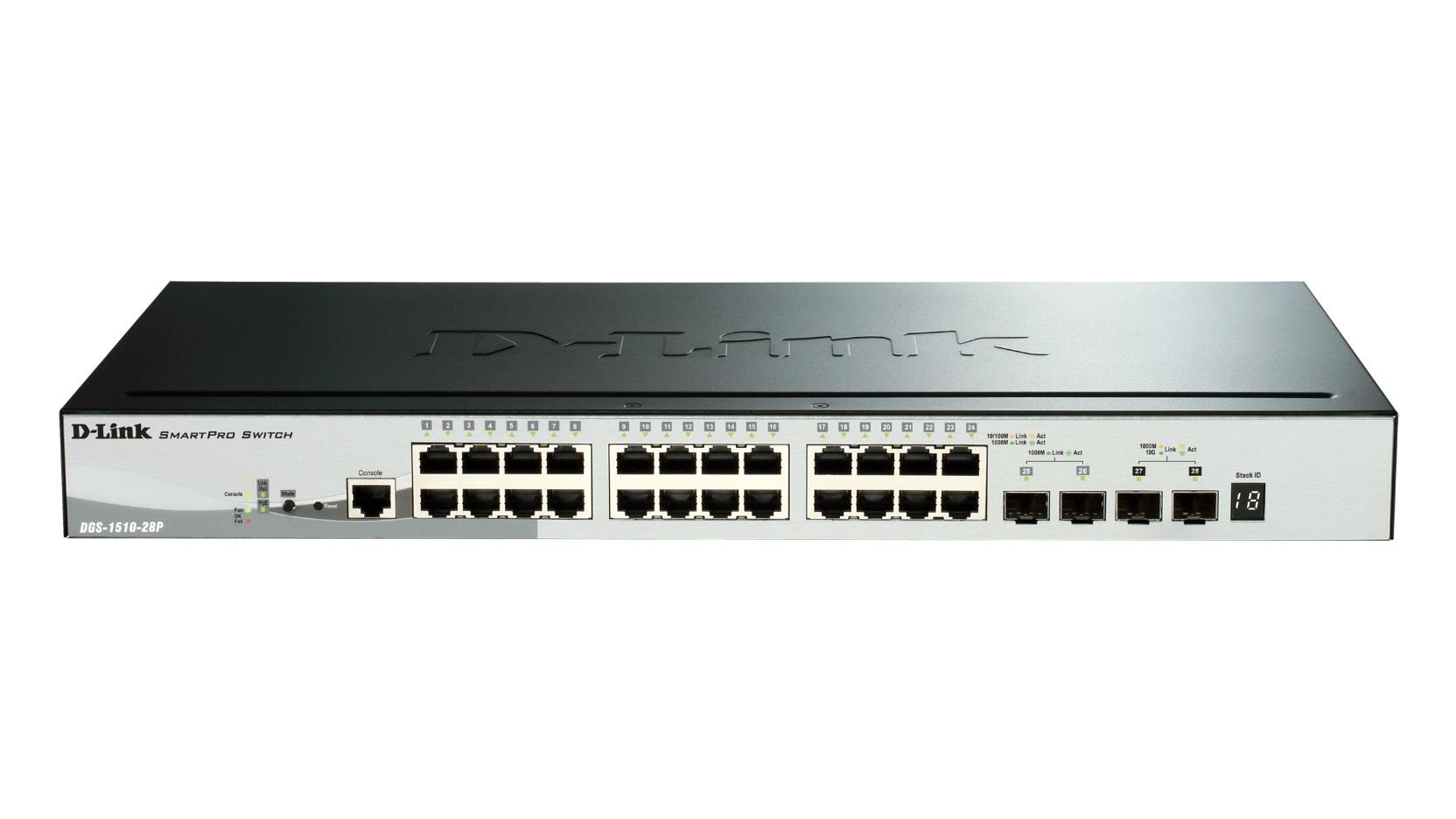 Switch zarządzalny D-Link DGS-1510-28P 24xGigabit PoE 2xSFP 2xSFP+  - Incom Group
 790069467936