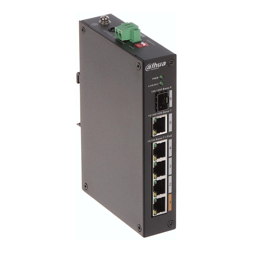 Switch niezarządzalny Dahua PFS3106-4ET-60-V2 4xPoE 1xUplink 1GbE 1xSFP  - Incom Group
 6923172506603