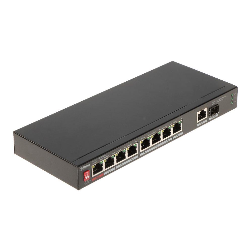 Switch niezarządzalny Dahua PFS3110-8ET1GT1GF-96 8xPoE 1xUplink 1GbE 1xSFP  - Incom Group
 