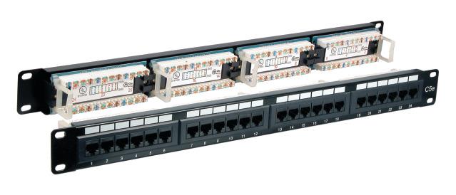 Patch panel EFB-Elektronik 37584.1, 24 porty RJ45 Cat5e UTP, 1U, czarny 4049759028763  - Incom Group
