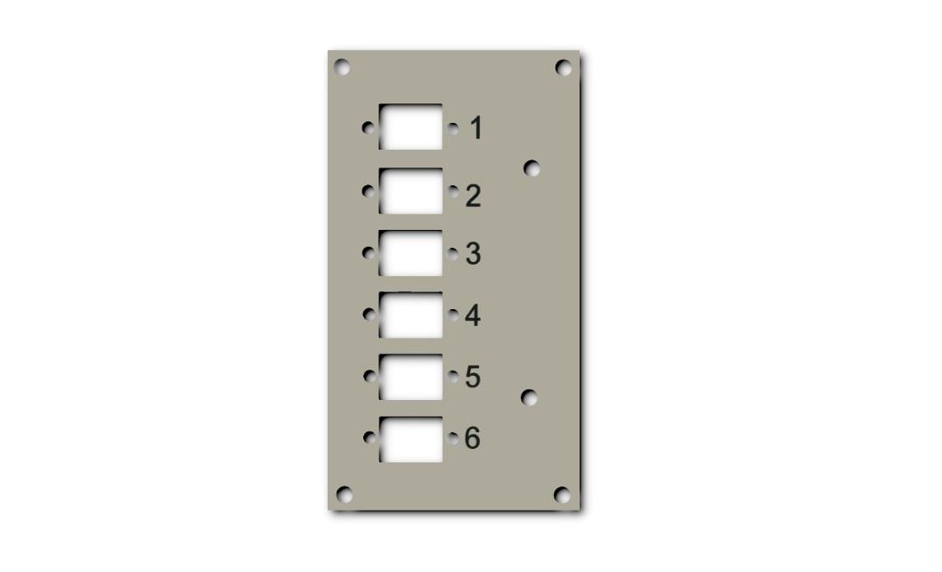 4049759137496  - Incom Group
 Panel przedni EFB-Elektornik 53705.3V2B do przełącznicy EFB 53705.1V3 na 6 adapterów