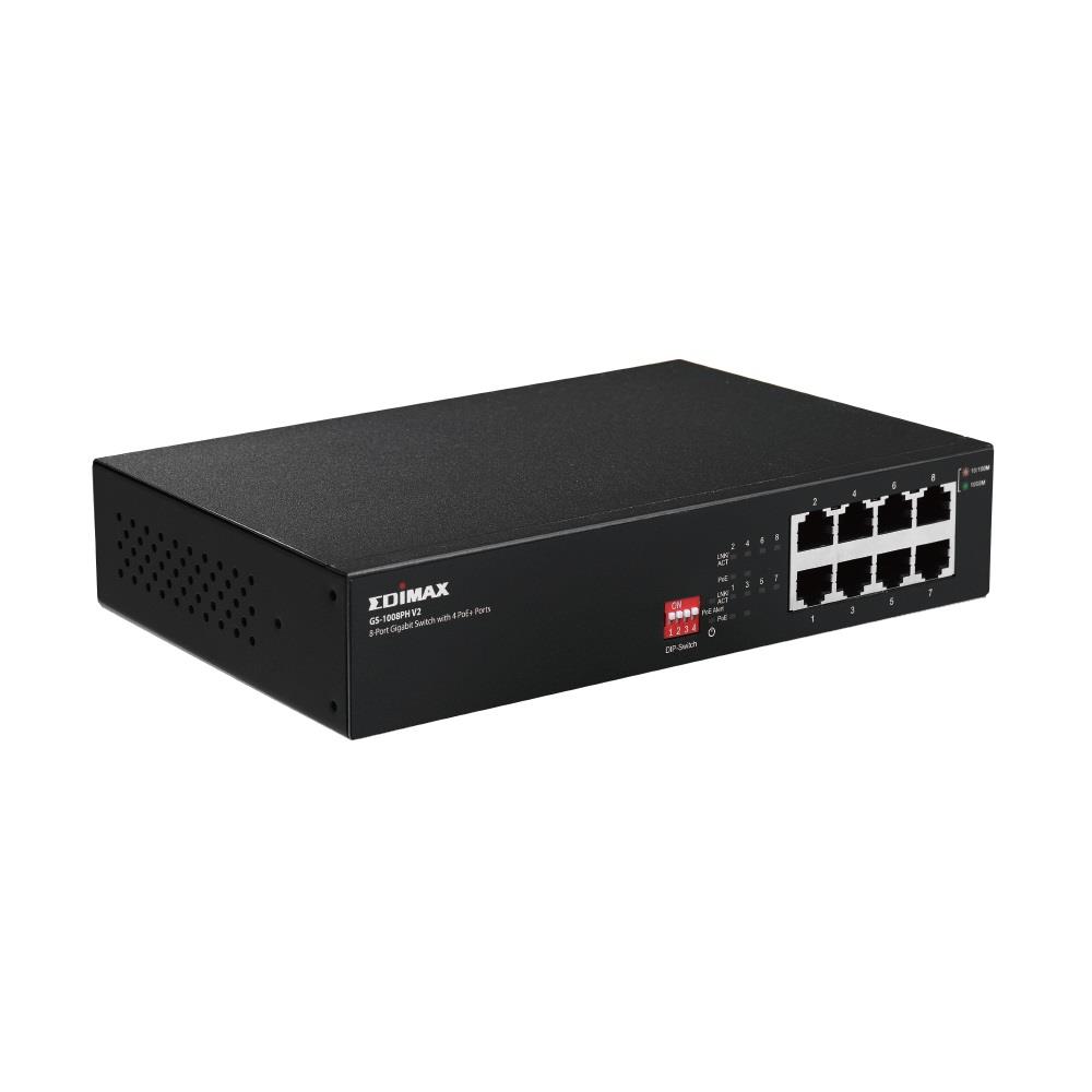 Switch niezarządzalny Edimax GS-1008PH V2 8x100/1000 4xPoE+ 70W   - Incom Group
