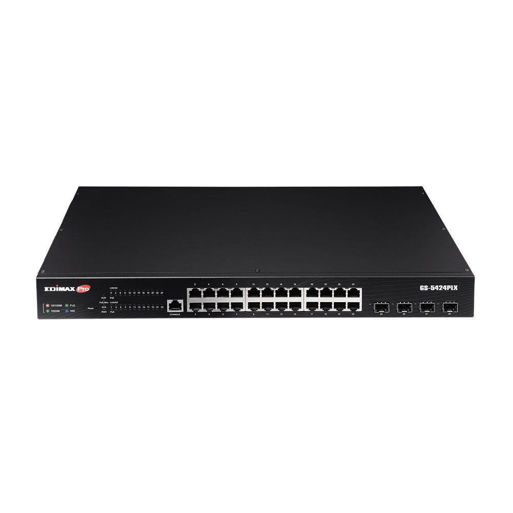  Switch zarządzalny Edimax GS-5424PLX 24x10/100/1000 PoE+ 4xSFP+  - Incom Group
