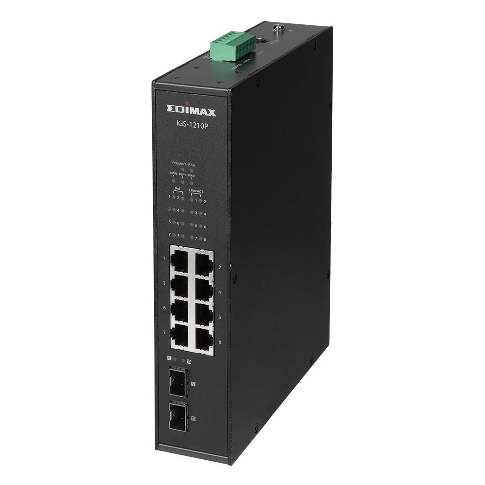  - Incom Group
 4717964704696 Switch niezarządzalny Edimax IGS-1210P 8x10/100/1000 PoE+ 2xSFP przemysłowy DIN Rail