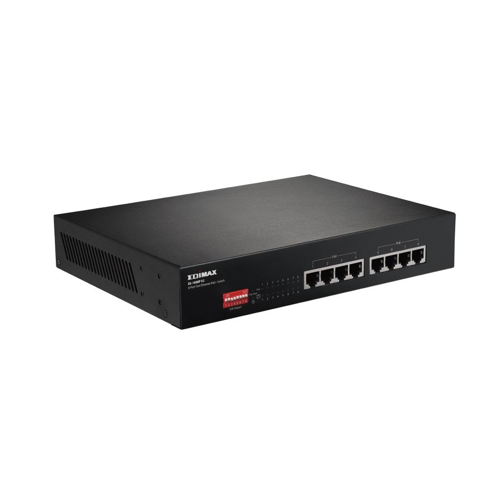  Switch niezarządzalny Edimax ES-1008P V2 8x10/100 Mbps PoE 130W  - Incom Group
