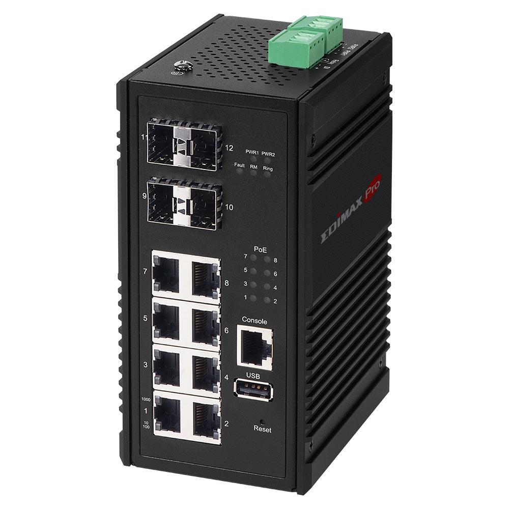 Switch zarządzalny Edimax IGS-5408PP 8-port 10/100/1000M PoE+ 4SFP Uplink Slots Switch  - Incom Group
 4717964703330