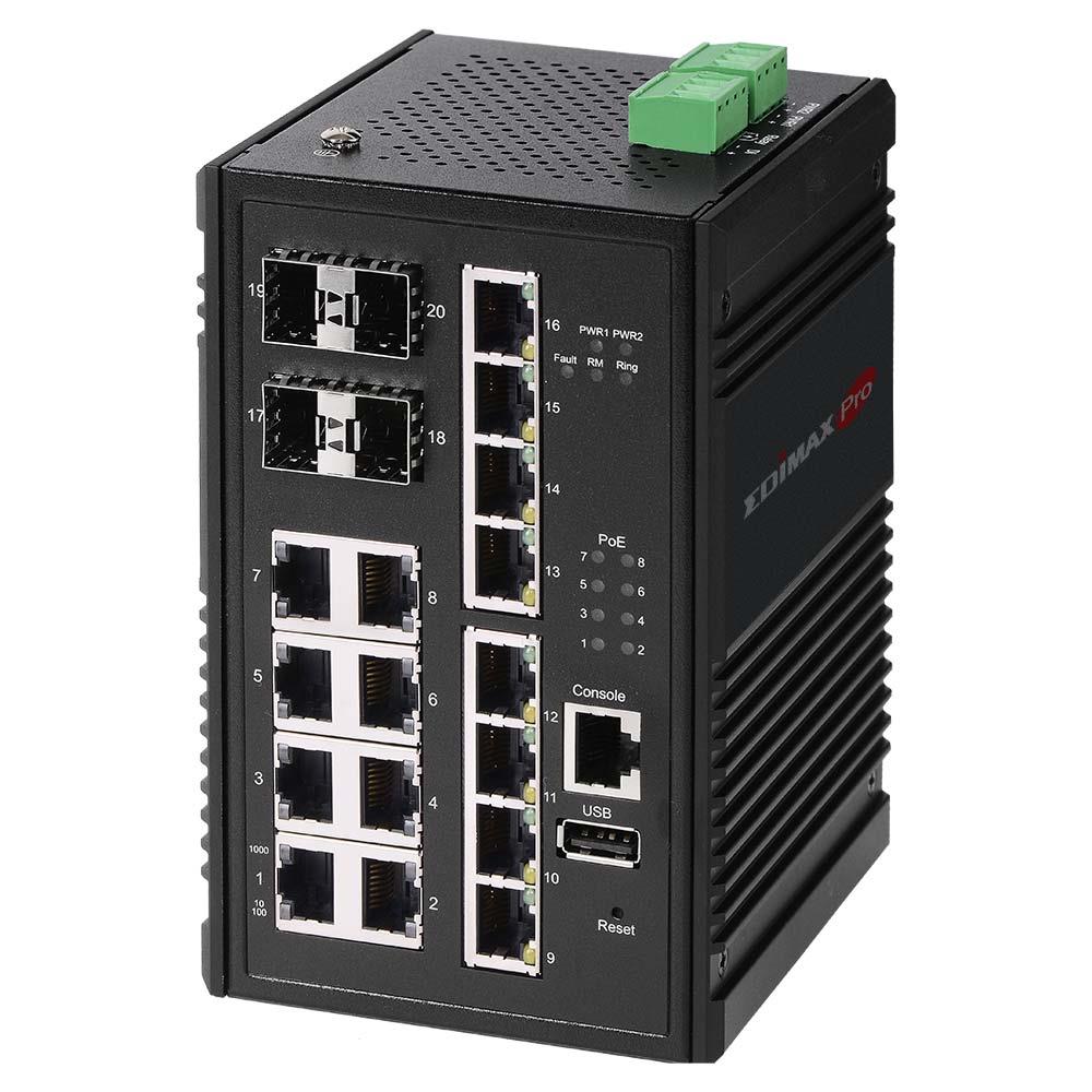  - Incom Group
 4717964703347 Switch zarządzalny Edimax IGS-5416P 16port 10/100/1000M PoE+ 4SFP Uplink Slots Switch