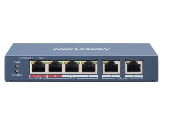 6954273693343  - Incom Group
 Switch niezarządzalny HIKVISION DS-3E0106HP-E / PoE 10/100M