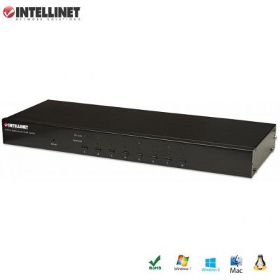 Przełącznik KVM Intellinet 8-portowy USB/PS2 z OSD, rackowy 0766623506441  - Incom Group
