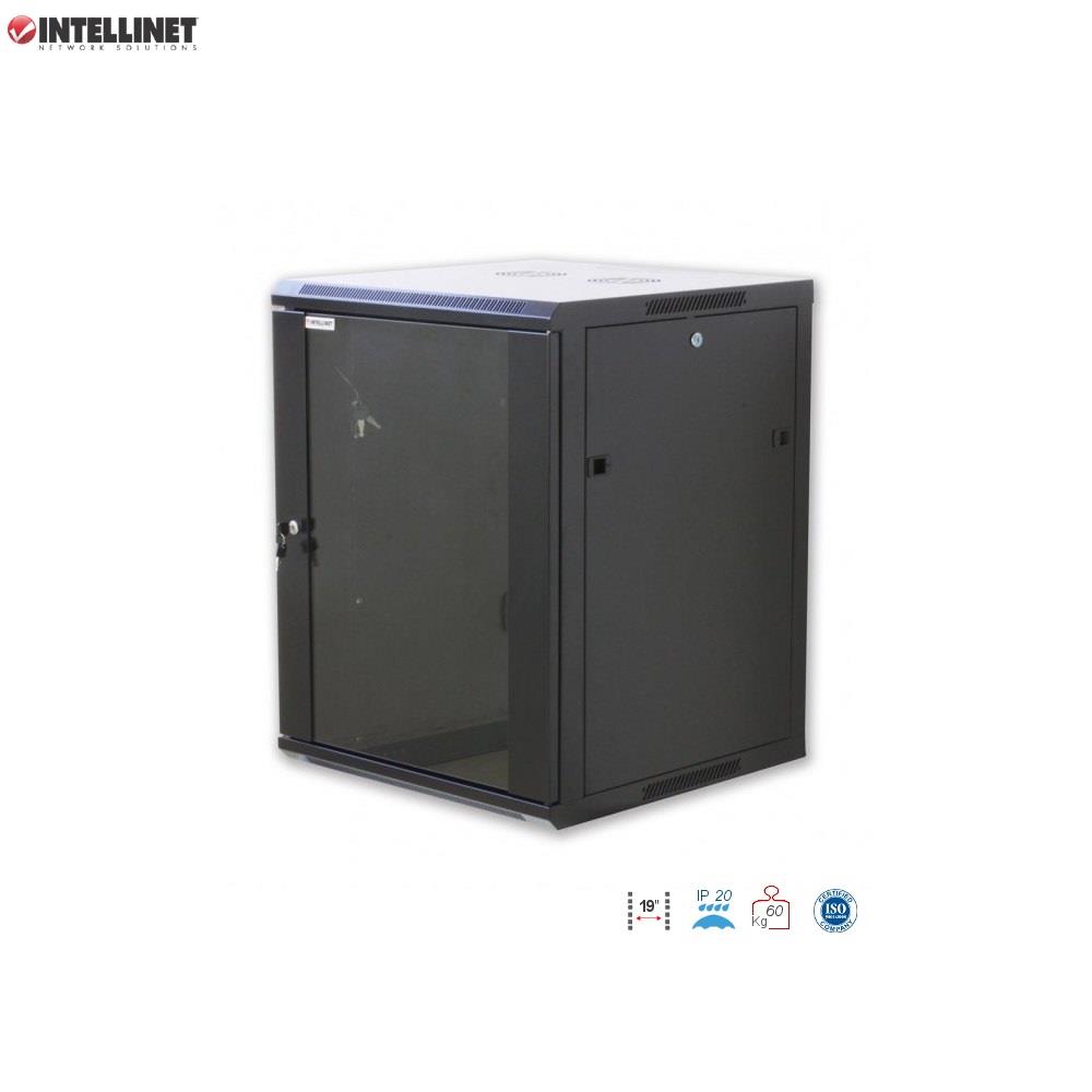 Szafa wisząca, zmontowana Intellinet 12U, 600x600, Rack 19", szklane drzwi, czarna  - Incom Group
 0766623923880