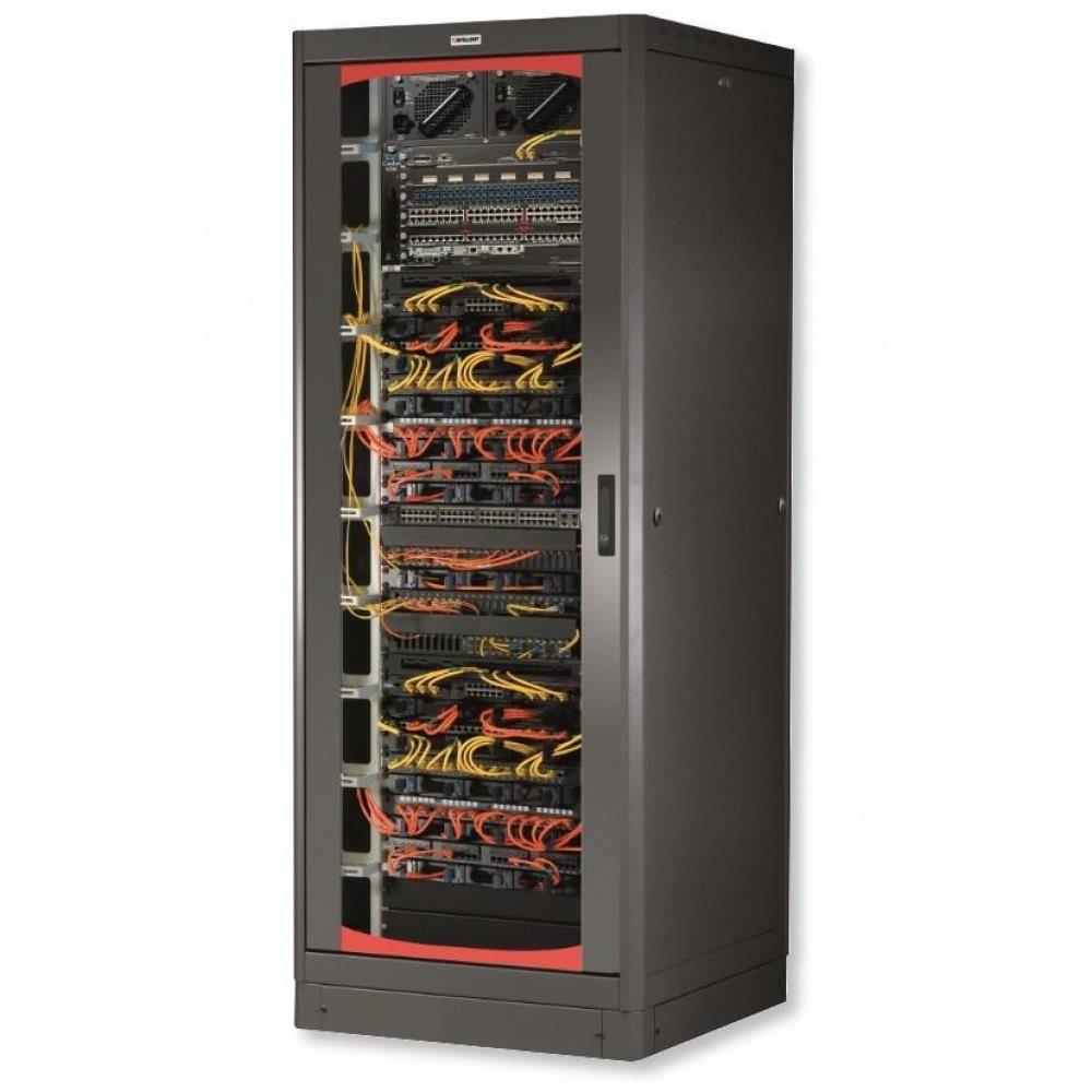 0766623927482 Szafa stojąca, zmontowana Intellinet 42U, 800x600, Rack 19", szklane drzwi, czarna  - Incom Group
