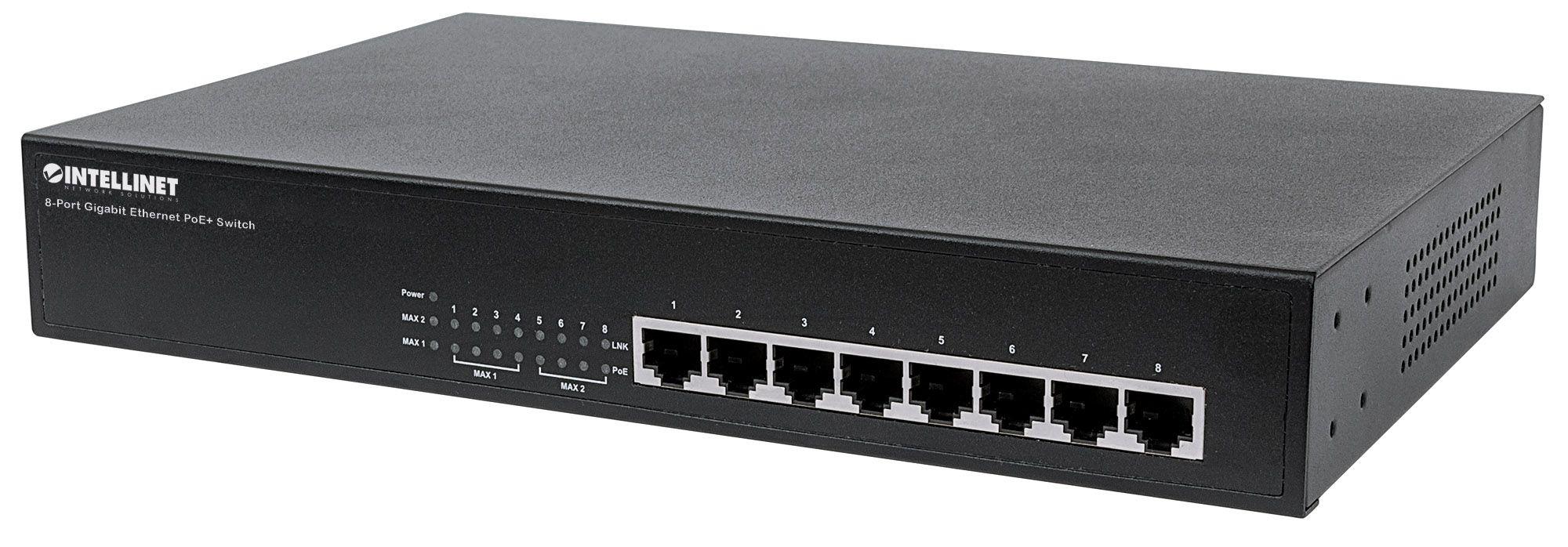  - Incom Group
 0766623560641 Switch niezarządzalny Intellinet 8x 10/100/1000 Mbps PoE+ 140W Rack 19"