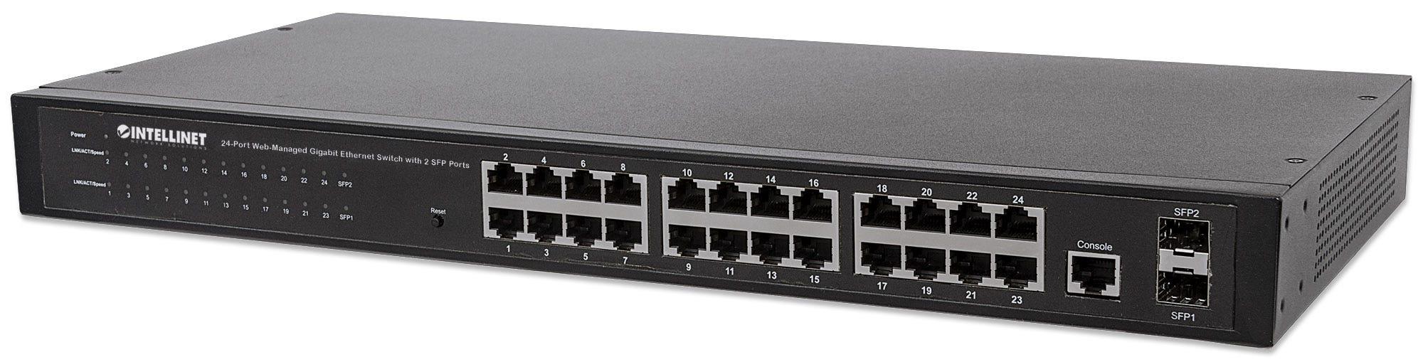 0766623560917  - Incom Group
 Switch zarządzalny Intellinet 24x 10/100/1000 Mbps + 2x slot SFP Rack 19"